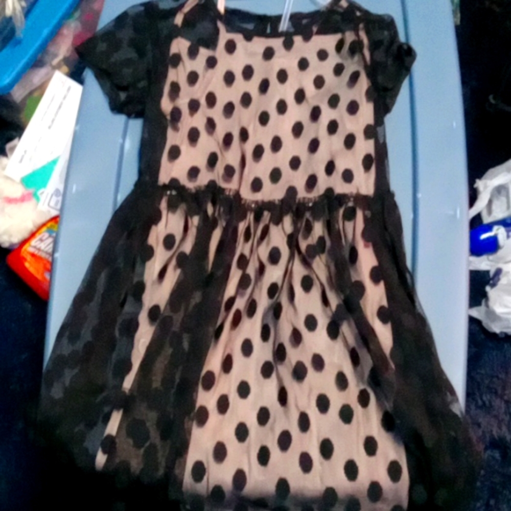 Wounder national LG -(10-12) pink with lace black poke at dots